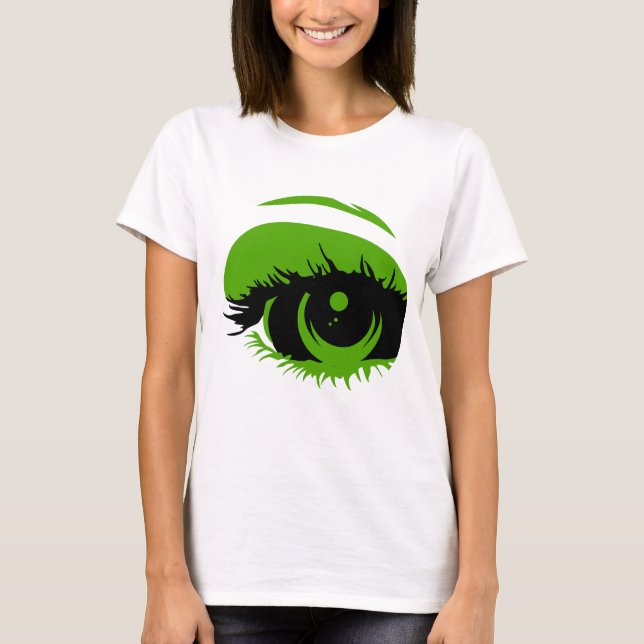 Camiseta abstracta del ojo verde (Anverso)