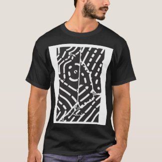 Camiseta abstracta en blanco y negro