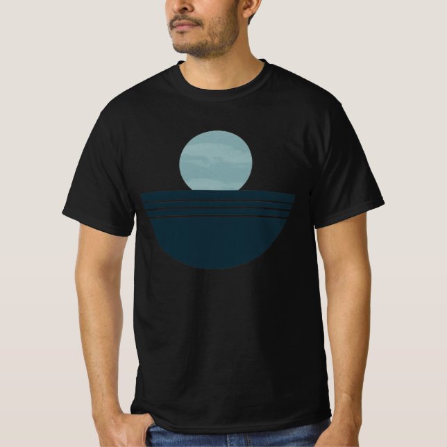 Camiseta abstracta geométrica boho azul minimalist (Anverso)