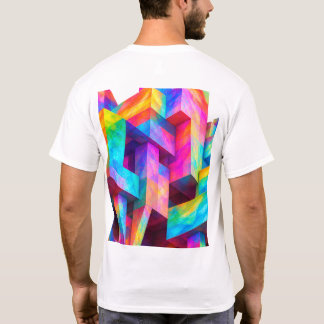 Camiseta abstracta geométrica colorida – Modo vibr