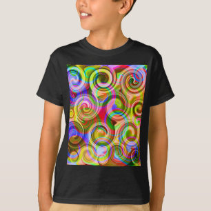 Camiseta abstracta geométrica pastel con desplazam