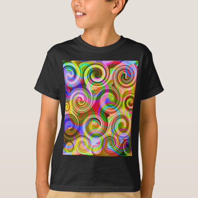 Camiseta abstracta geométrica pastel con desplazam (Anverso)