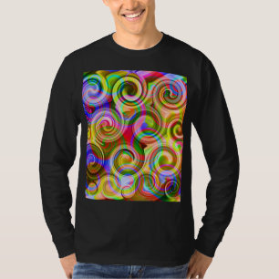 Camiseta abstracta geométrica pastel con desplazam