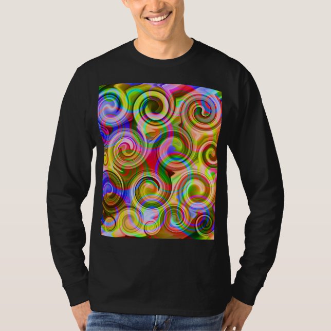 Camiseta abstracta geométrica pastel con desplazam (Anverso)
