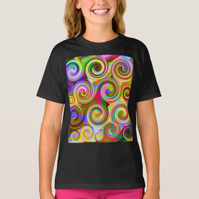 Camiseta abstracta geométrica pastel con desplazam (Anverso)