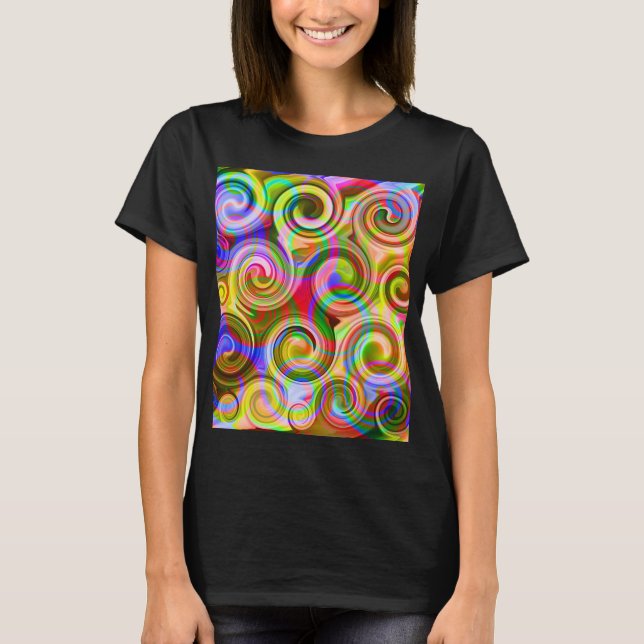 Camiseta abstracta geométrica pastel Scroll (Anverso)