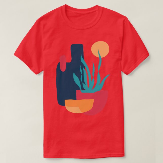 Camiseta Abstracta planta colorida (Diseño del anverso)