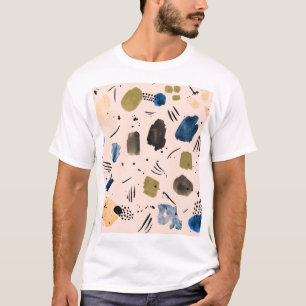 Camiseta Abstracto Acuarela: Patrón de tinta geométrica.