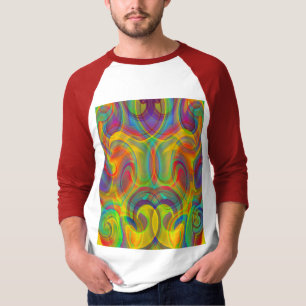 CAMISETA ABSTRACTO DE ARTE COLORIDO GEOMÉTRICO INCREMENTAL