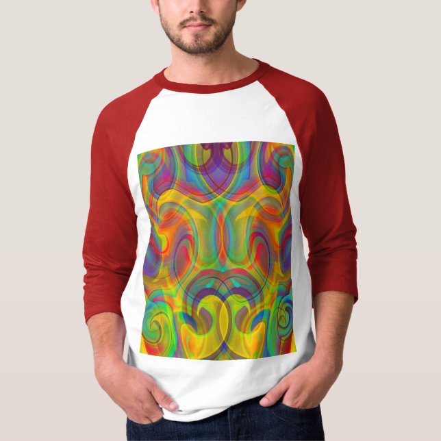 CAMISETA ABSTRACTO DE ARTE COLORIDO GEOMÉTRICO INCREMENTAL (Anverso)