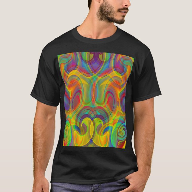CAMISETA ABSTRACTO DE ARTE COLORIDO GEOMÉTRICO INCREMENTAL (Anverso)