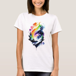 Camiseta Abstracto Paisaje de color Arcoiris Fantasía