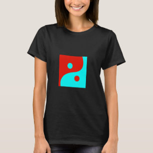 CAMISETA ABSTRACTO YIN YANG RED Y SÍMBOLO DE PAZ DE AQUA