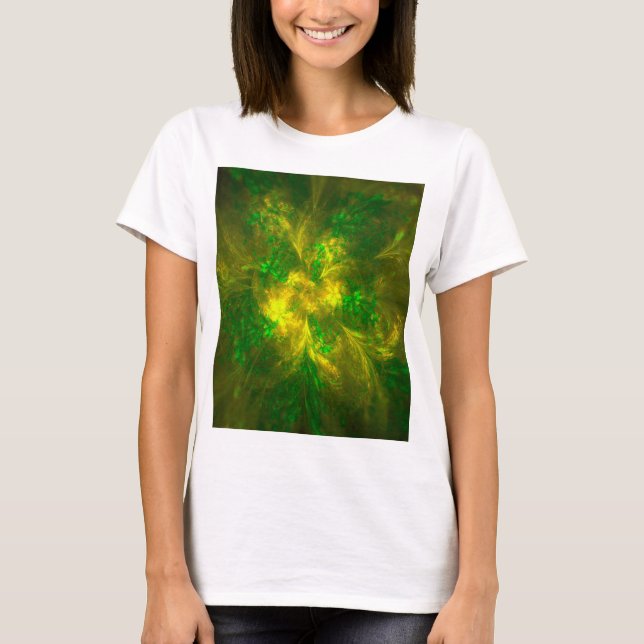 Camiseta Abstrato Flores Flores Claras Patrones Amarillos Y (Anverso)