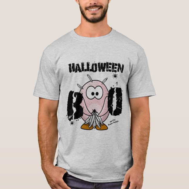 Camiseta ABUCHEO Beakless de Budgie Halloween (Anverso)