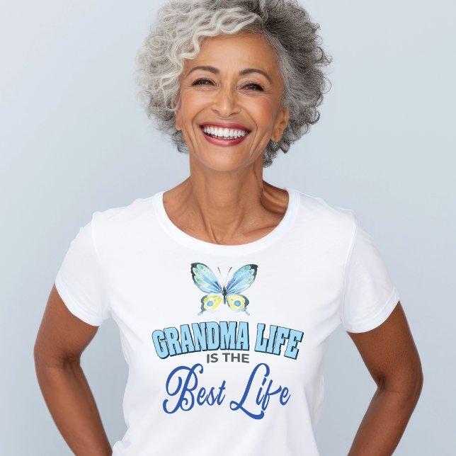 Camiseta Abuela (Grandma shirt for proud grandmas. Cute, modern with butterfly. Fun to wear!)