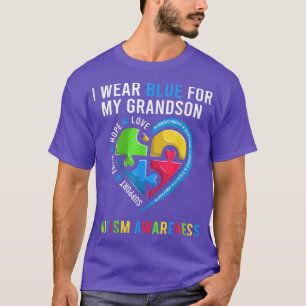 Camiseta Abuela Abuela Autismo Corazón Tee Que Llevo Azul P