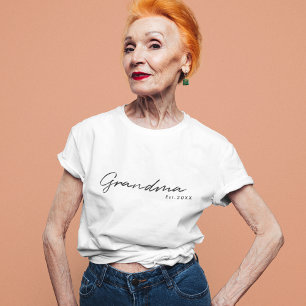 Camiseta Abuela   Año establecido EST Moderno estilizado
