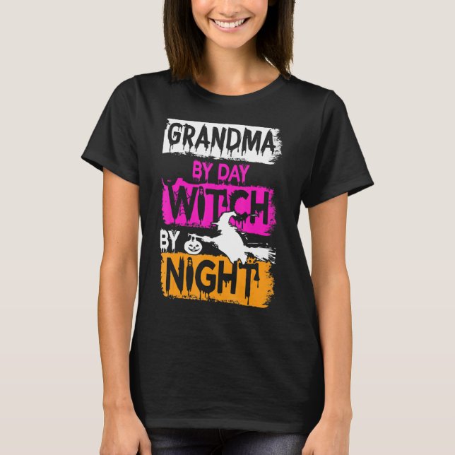 Camiseta Abuela asustada por bruja diurna por Halloween de  (Anverso)