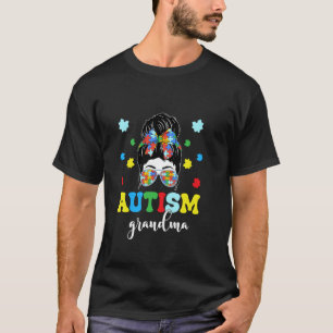 Camiseta Abuela Autismo Vida Desordenada Moño Pañuelo Abuel