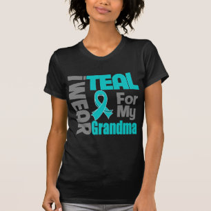 Camiseta Abuela - ayuda verde azulada del cáncer ovárico 