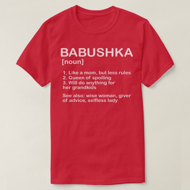 Camiseta Abuela Babushka Noun Abuela Madre Ruso Gr (Diseño del anverso)