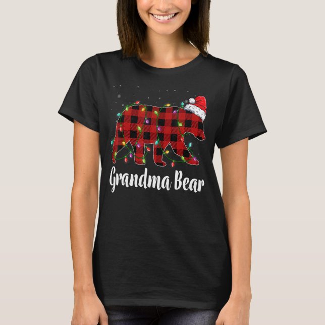 Camiseta Abuela Bear Búfalo Red Plaid Matemático Chr (Anverso)