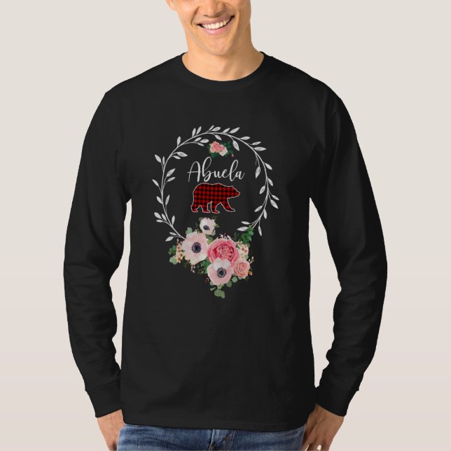 Camiseta Abuela Bear Navidad Familia Pijama Navidad Cuadros (Anverso)