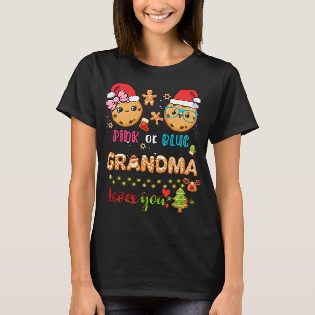 Camiseta Abuela bebé Navidades de la Revelación de Género G (Anverso)