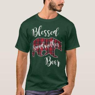 Camiseta Abuela Bendita Con Oso Rojo Tartán Taid Fun Gran