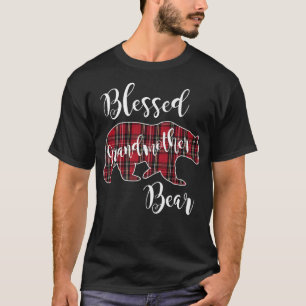 Camiseta Abuela Bendita Con Oso Rojo Tartán Taid Fun Gran