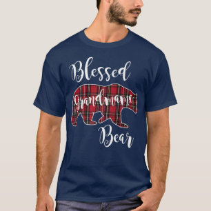Camiseta Abuela Bendita Osa Rojo Tartán Juega Abuela Gi