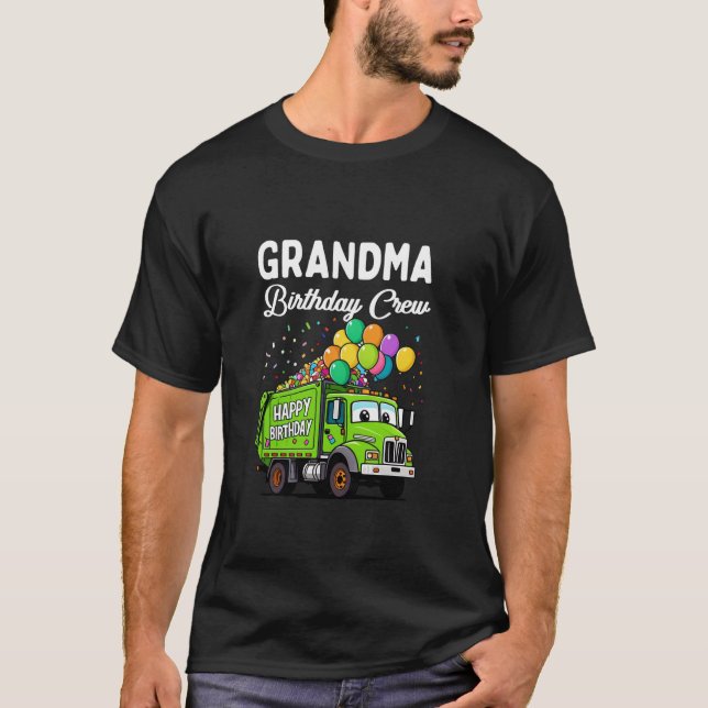 Camiseta Abuela Birthday Crew Boy Garbage Truck Bday Famil (Anverso)