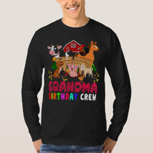Camiseta Abuela Birthday Crew Farm Animals Birthday Familia