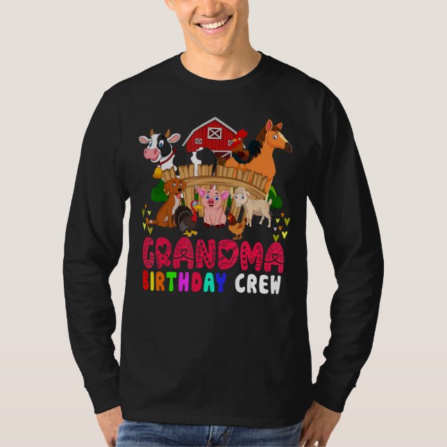 Camiseta Abuela Birthday Crew Farm Animals Birthday Familia (Anverso)