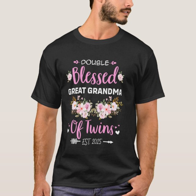 Camiseta Abuela Bisabuela Doblemente Bendecida De Gemelos R (Anverso)