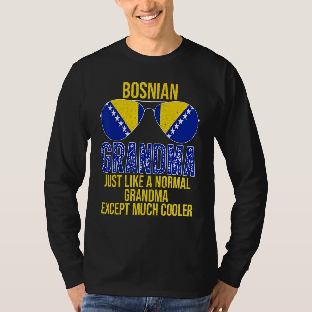 Camiseta Abuela bosnia Bandera Bosnia gafas de sol Da de Ma (Anverso)