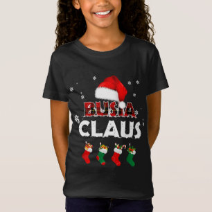 Camiseta Abuela Busia Claus Santa Hat Funny Navidades Paja