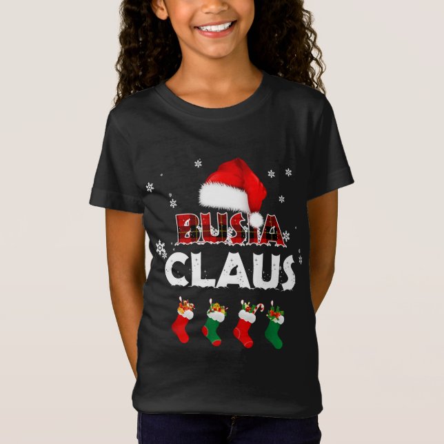 Camiseta Abuela Busia Claus Santa Hat Funny Navidades Paja (Anverso)