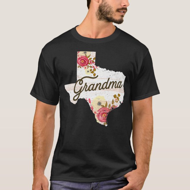 Camiseta Abuela Camisas de Texas: Abuela Regala Floral Texa (Anverso)