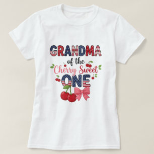 Camiseta Abuela Cherry Dulce Uno Cumpleaños Familiar Lindo