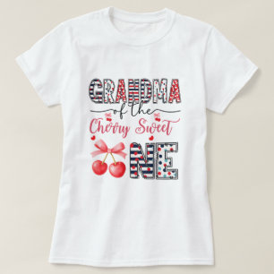 Camiseta Abuela Cherry Dulce Uno Cumpleaños Lindo Familia