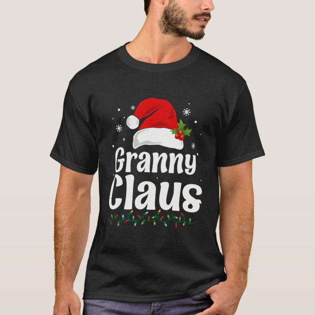 Camiseta Abuela Claus Santa Hat Navidades del corazón (Anverso)