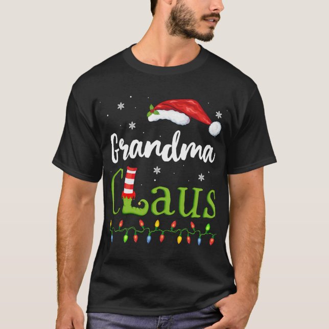 Camiseta Abuela Claus Santa Pajamas Idea divertida de regal (Anverso)