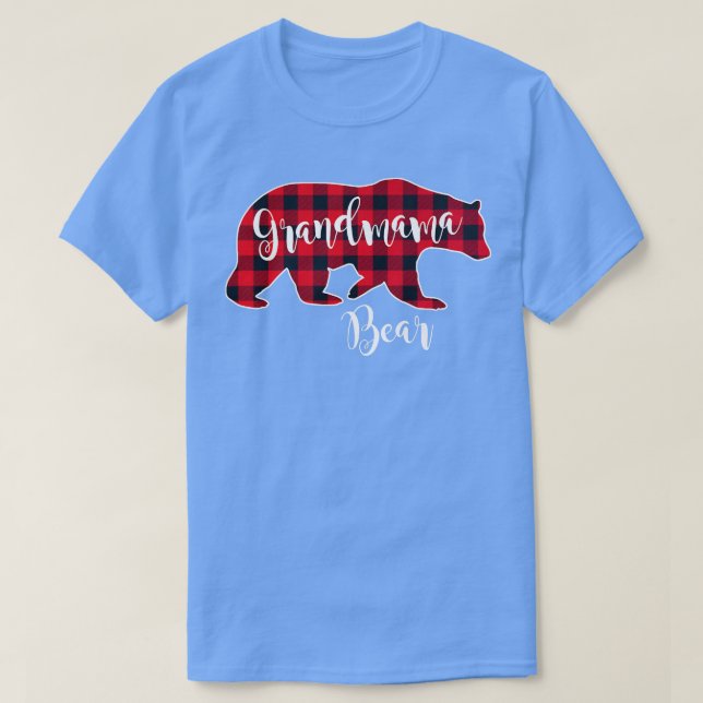 Camiseta Abuela Con Búfalo Rojo Cheque Fun Abuela (Diseño del anverso)