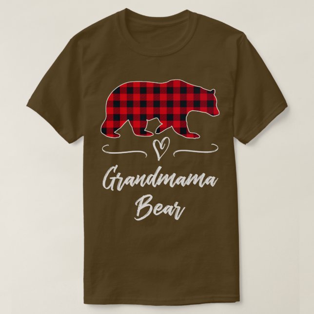 Camiseta Abuela Con Búfalo Rojo Cheque Fun Abuela (Diseño del anverso)
