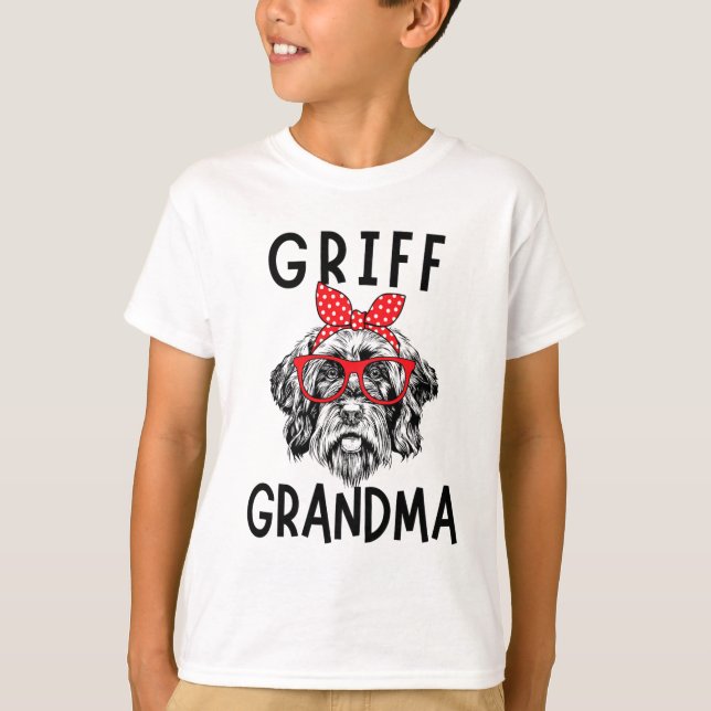 Camiseta Abuela con cable señalando a Griffon Nana (Anverso)