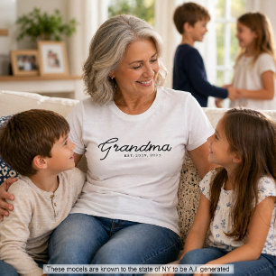 Camiseta Abuela con guión negro establecida