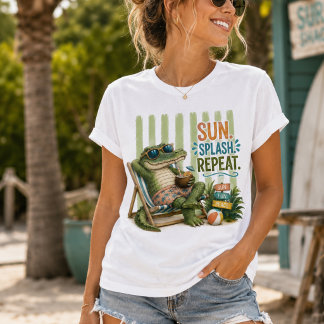 Camiseta Abuela costera día de piscina de verano con caimán