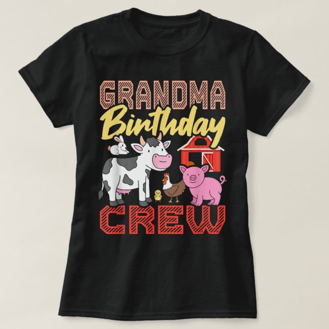 Camiseta Abuela Cristal de Cumpleaños Animales de la Granja (Diseño del anverso)